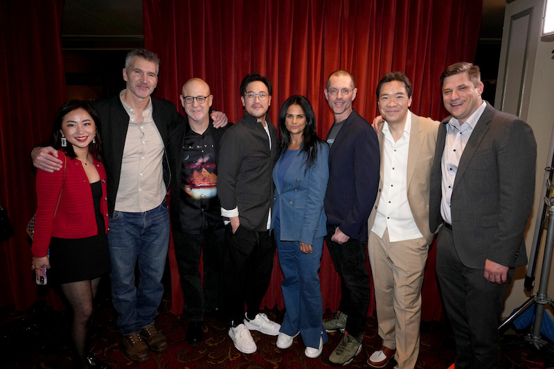 Evelyn Hu, David Benioff, Peter Friedlander, Derek Tsang, Bela Bajaria, D. B. Weiss, Alexander Woo, Blair Fetter attend the 3 Body Problem World Premiere at SXSW on March 08, 2024 in Austin, Texas. 