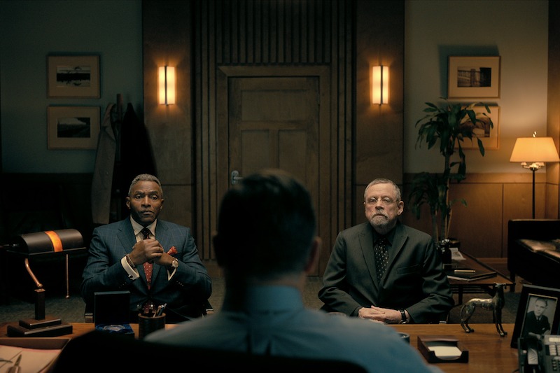 (L to R) Carl Lumbly as C. Auguste Dupin, Nicholas Lea as Judge John Neal, Mark Hamill as Arthur Pym