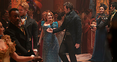 Nicola Coughlan as Penelope Featherington attends a ball in Season 3 of 'Bridgerton.'