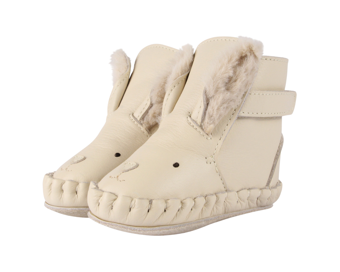 Kapi Exclusive Booties | Rabbit | Cream Leather