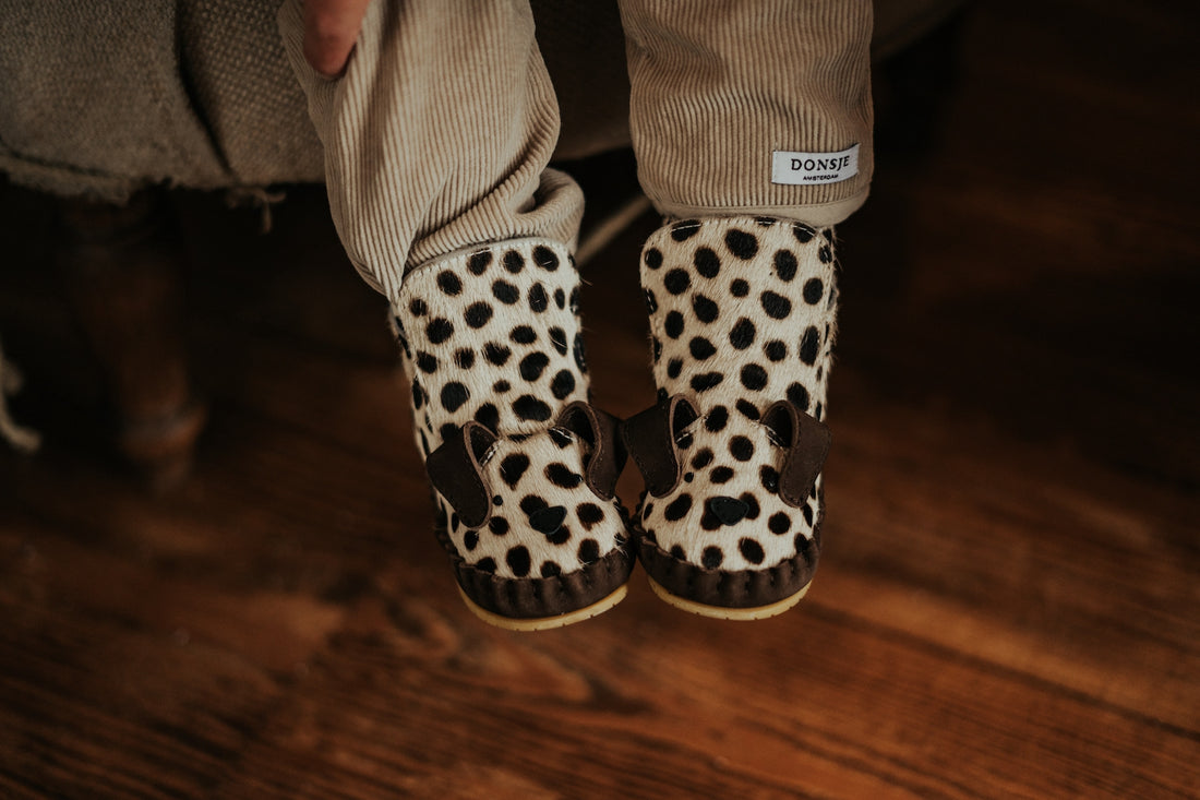 Kapi Exclusive Booties | Dalmatian | Black Spotted Cow Hair