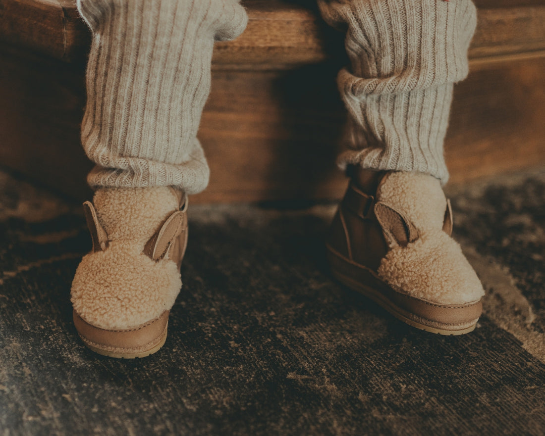 Richy Booties | Alpaca | Beige Curly Faux Fur