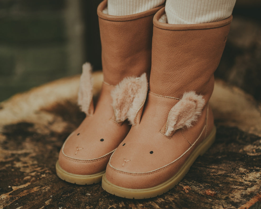 Wadudu Exclusive Boots | Fluffy Bunny | Hazelnut Leather