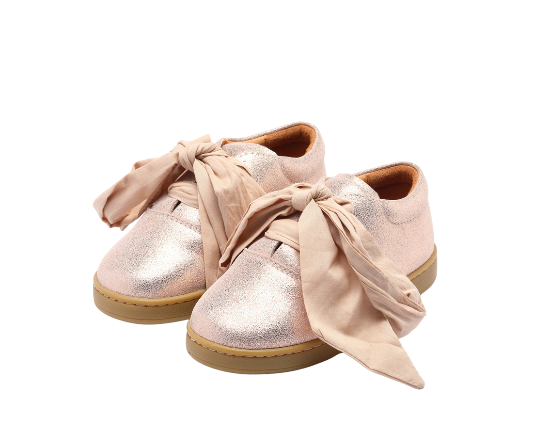 Emilia Organza Sneakers | Powder Metallic Leather