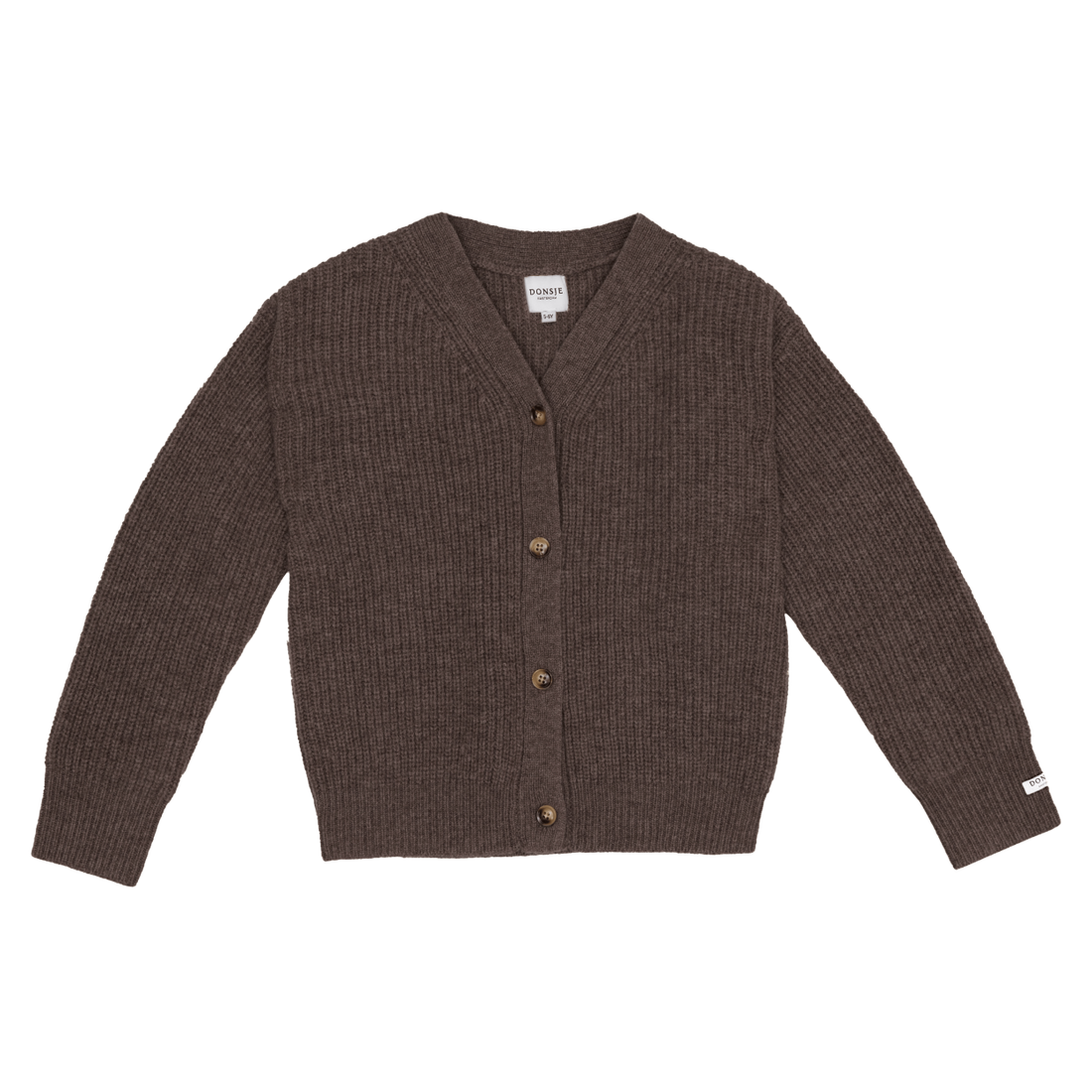 Matu Merino Wool Cardigan | Dark Taupe Melange