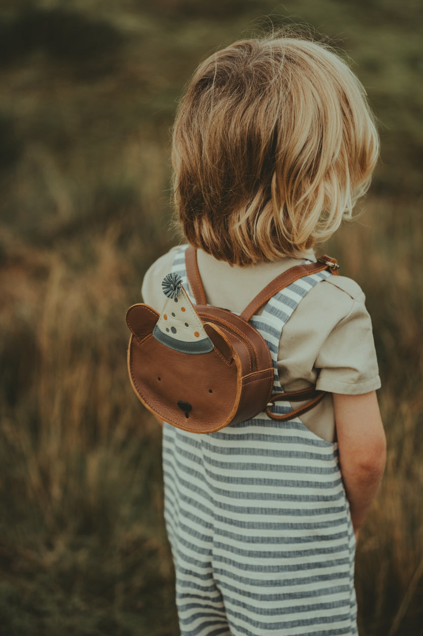 Tendo Backpack | Festive Bear | Cognac Classic Leather