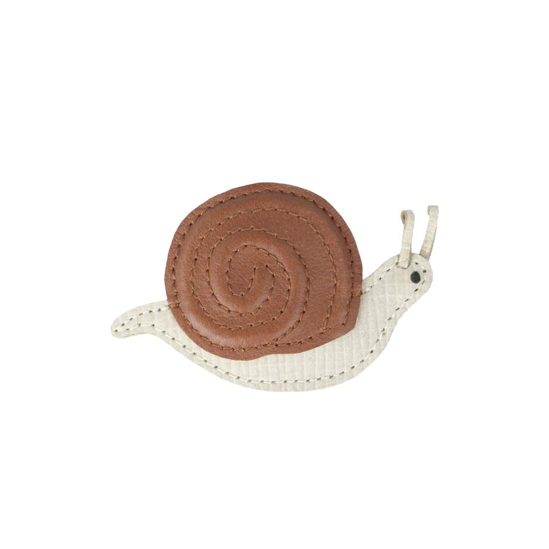 Lipu Clip | Snail | Cream Scored Leather