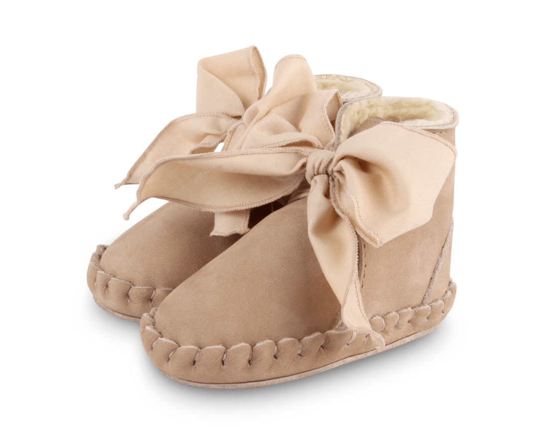 Pina Organza Booties | Truffle Nubuck + Cedar Cotton