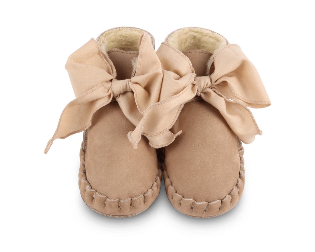 Pina Organza Booties | Truffle Nubuck + Cedar Cotton