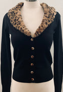 Leopard Fur Cardigan Sweater