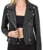 Black Moto Jacket in Vegan Pleather