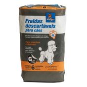 Fralda Descartável Pet Society Grande para Machos e Fêmeas - 6 Unidades