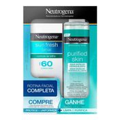 Kit Protetor Solar Facial Neutrogena Sun Fresh FPS60 50ml + Água Micelar 200ml