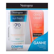 Kit Neutrogena Protetor Solar Sun Fresh FPS 70 120ml Ganhe Sabonete Facial Grapefruit 150ml