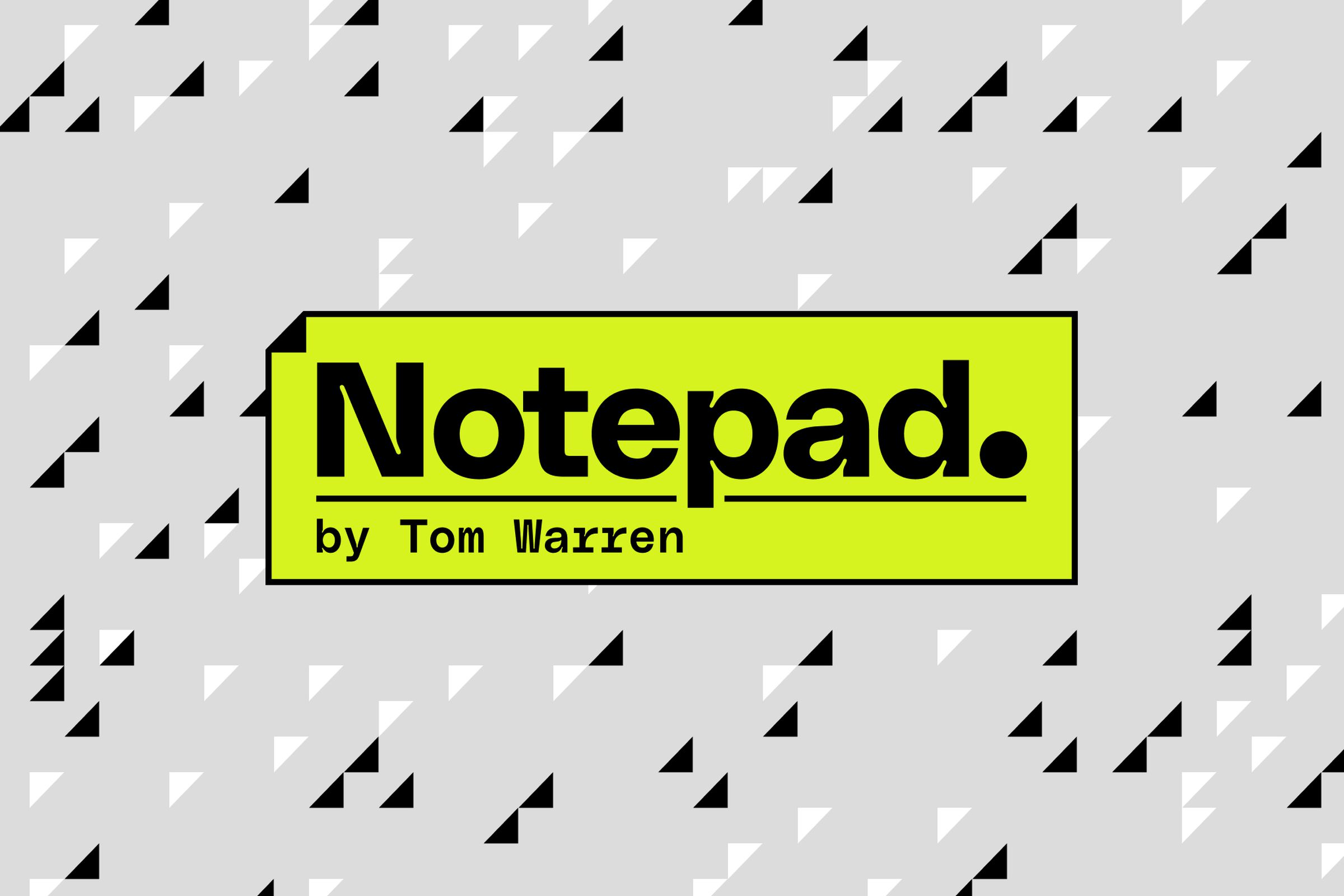 Vector illustration of the logo for Notepad by Tom Warren.