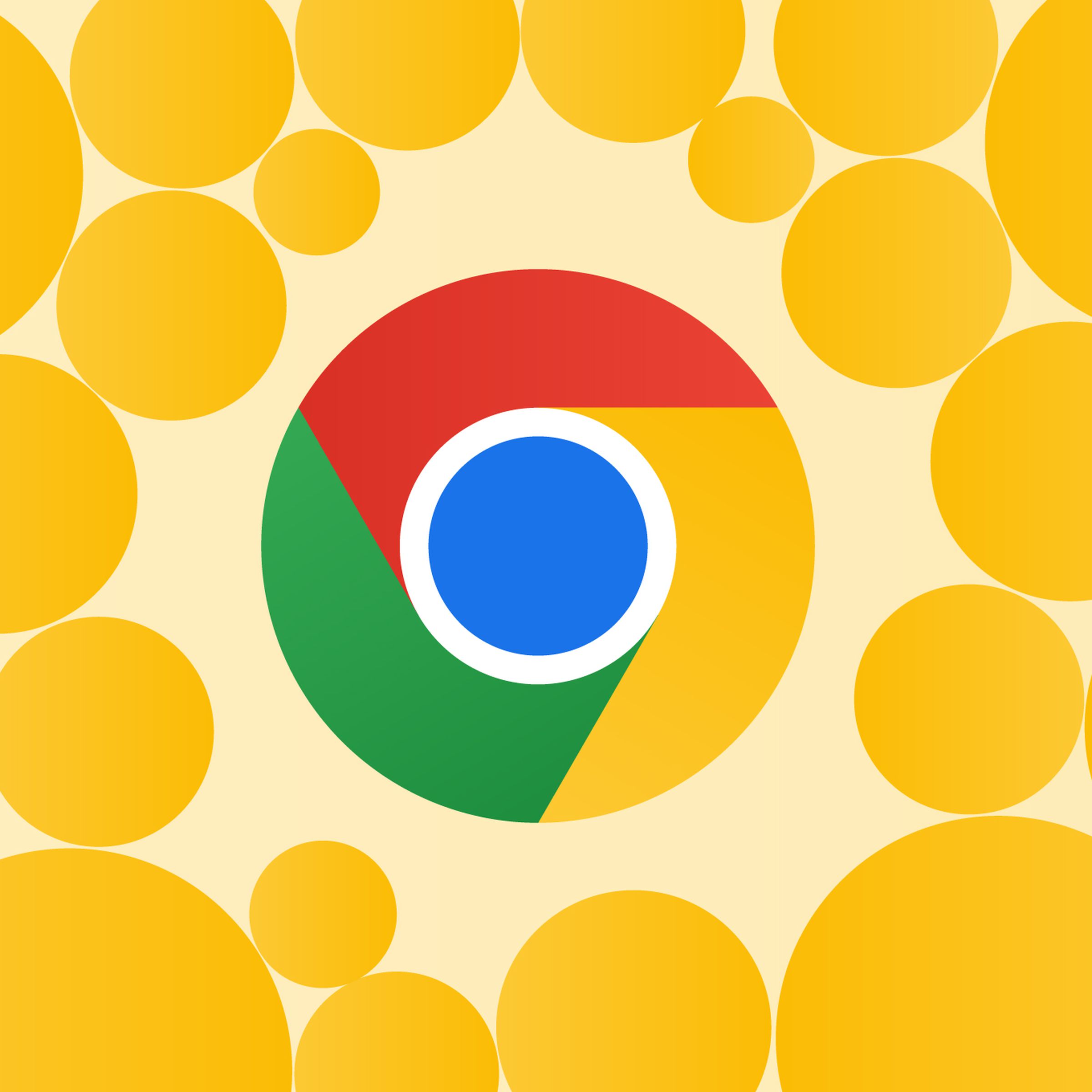 An image showing the Chrome logo surrounded by yellow circles