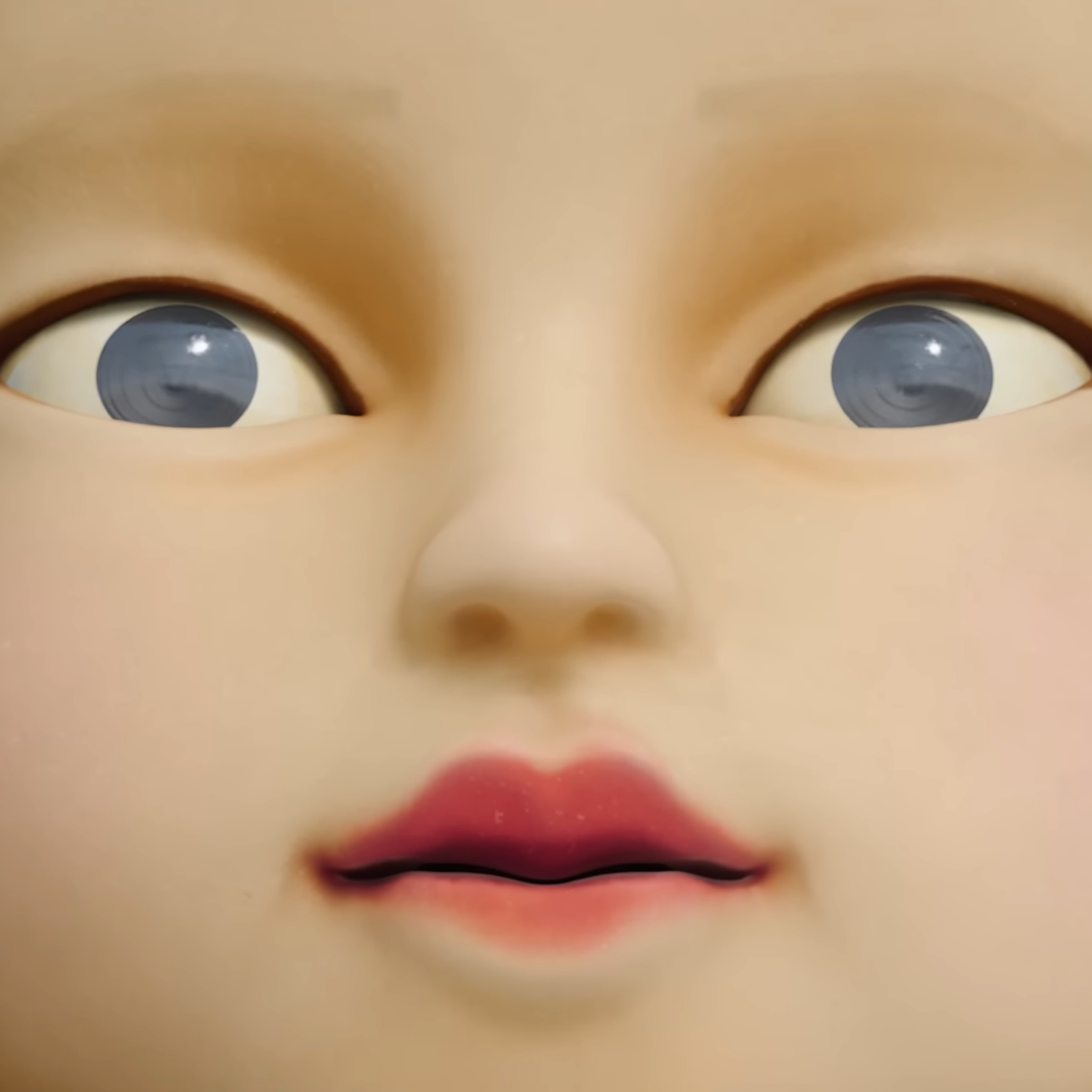 A terrifying doll in an image from a trailer for Netflix’s Squid Game series.