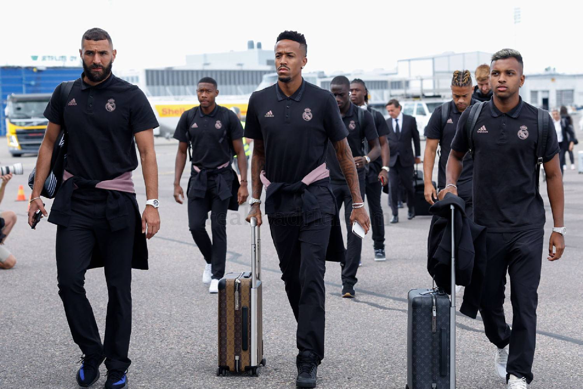 llegada del Real Madrid a Helsinki. REAL MADRID