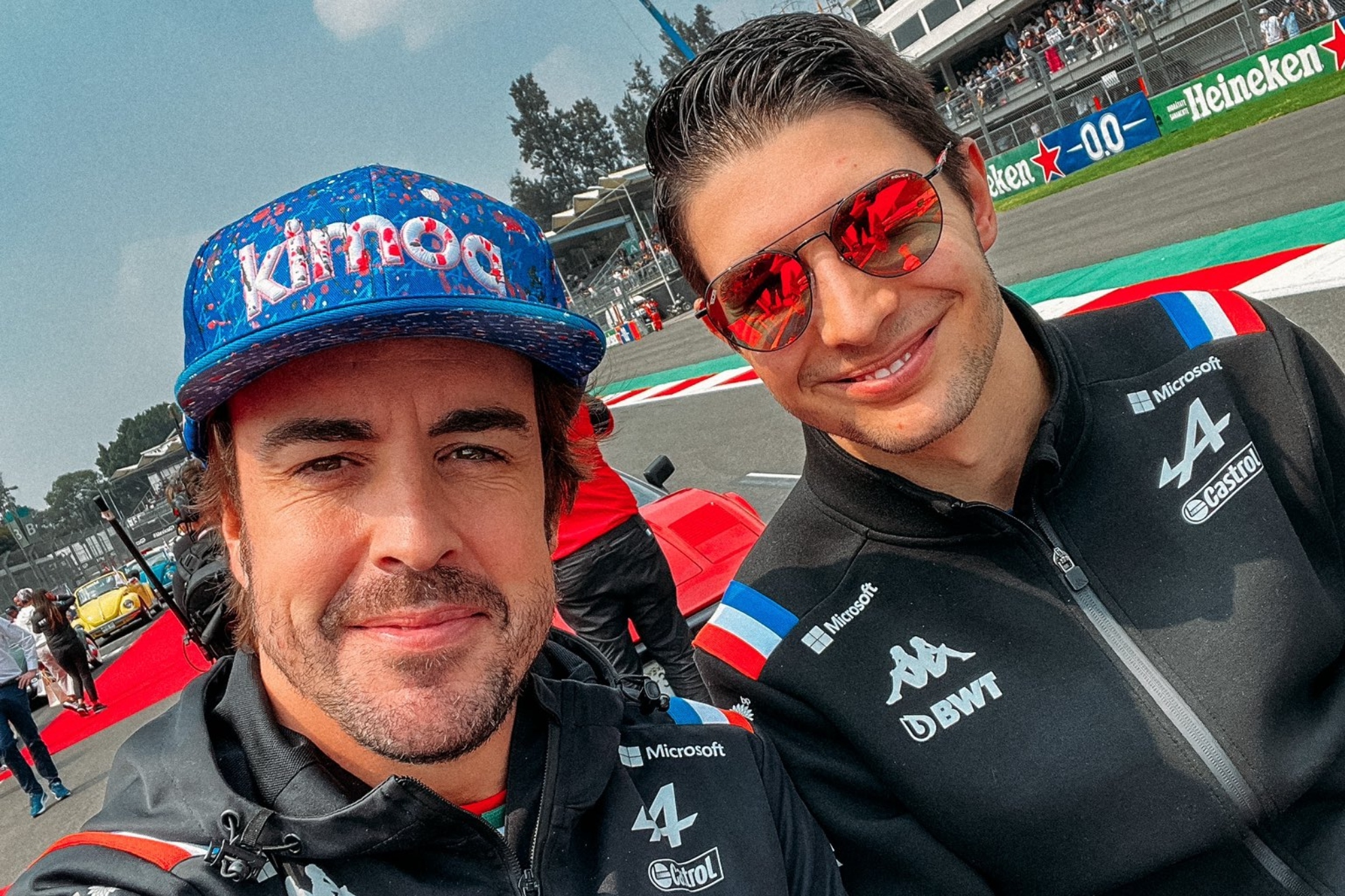 Fernando Alonso y Esteban Ocon, en M�xico.