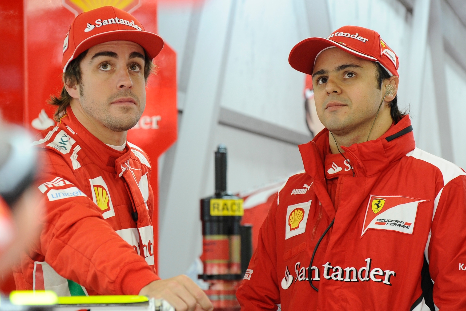 Alonso y Massa, cuando eran compa�eros en Ferrari.