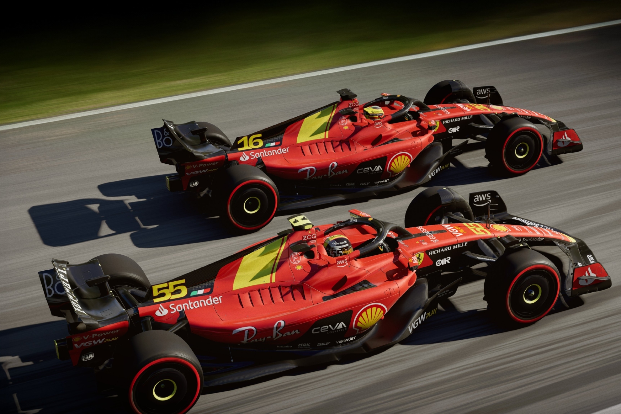As� lucir�n los coches de Sainz y Leclerc este fin de semana en Monza.
