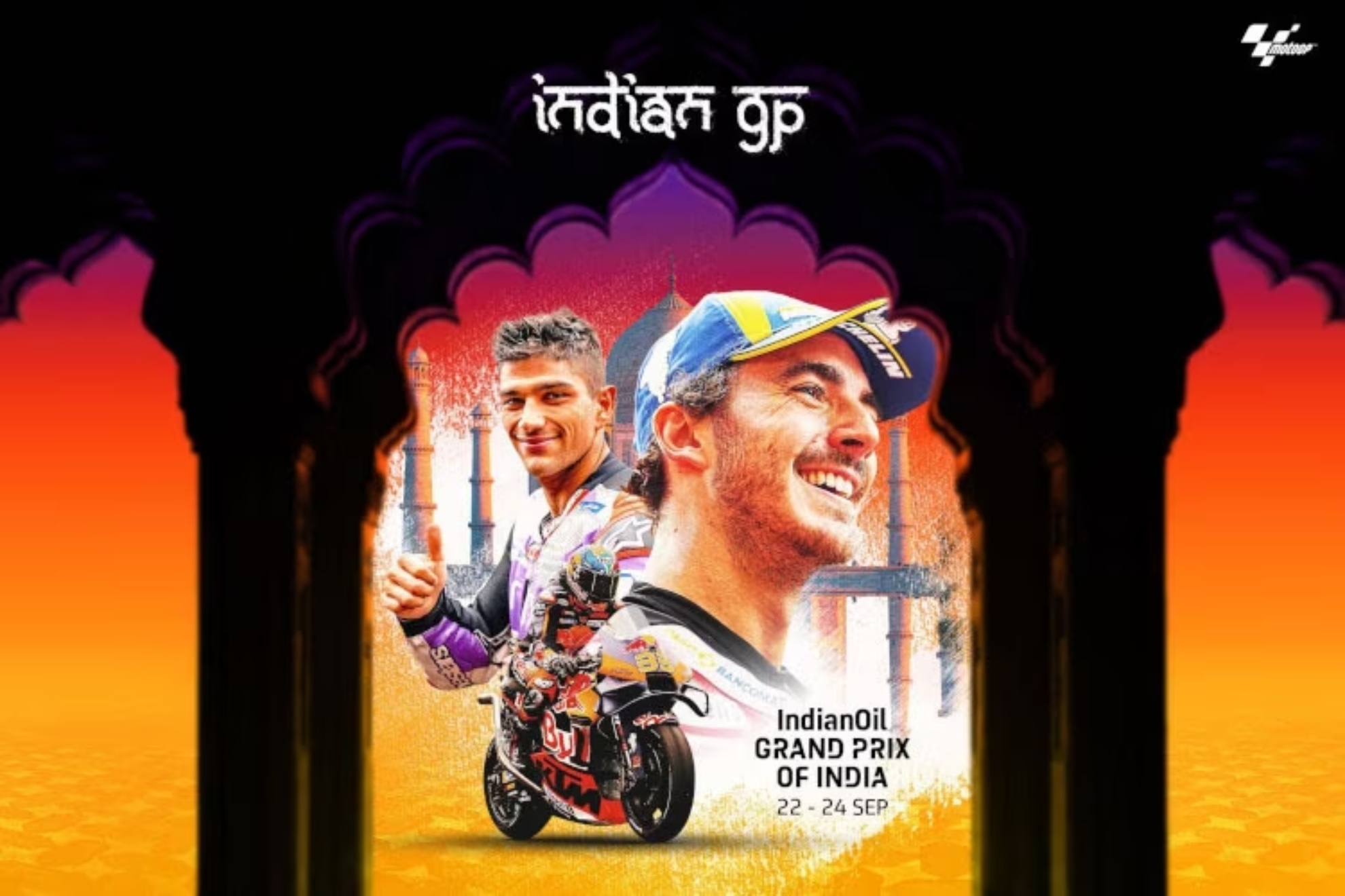 Cartel de promoci�n del GP de India con Bagnaia y Jorge Mart�n.