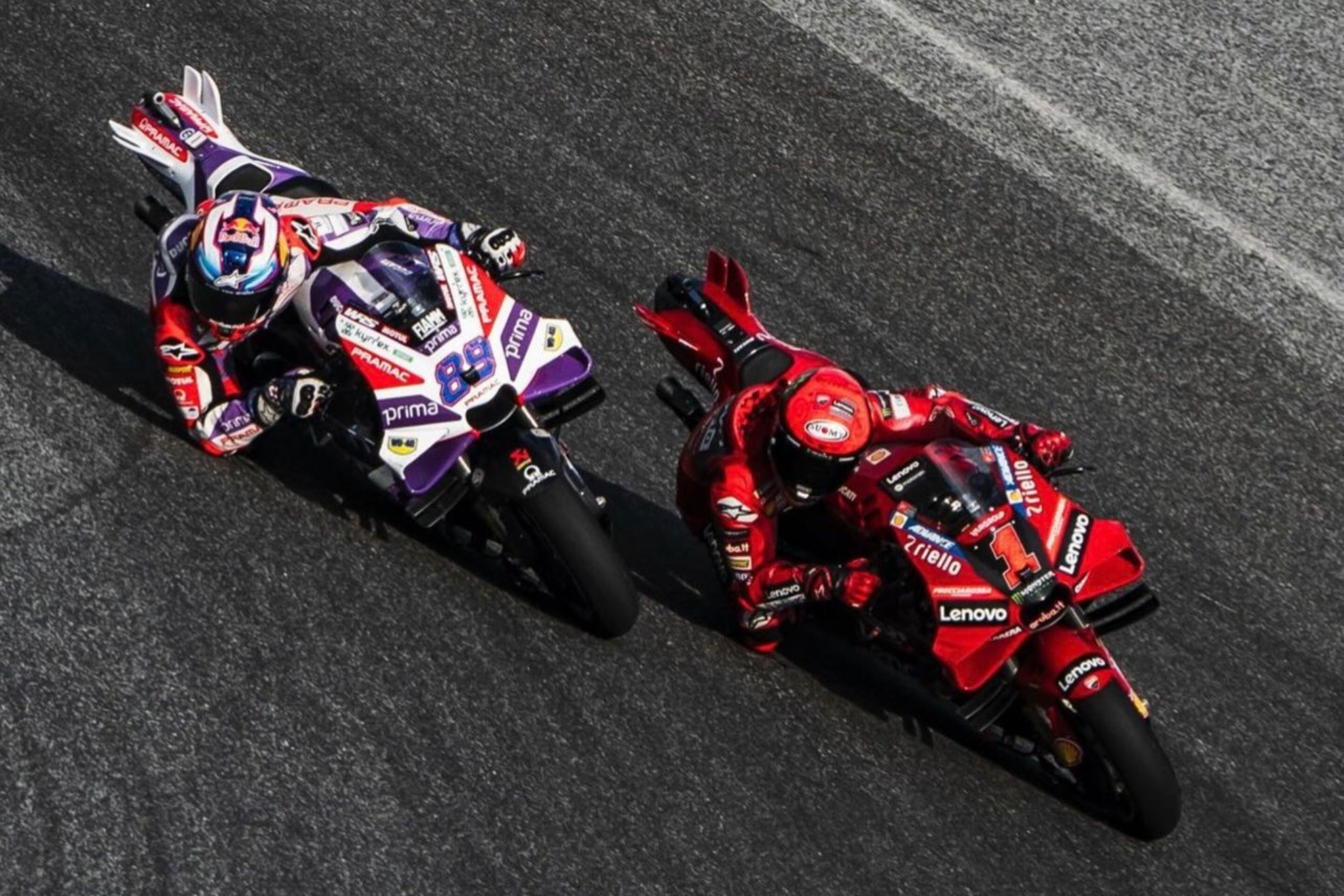 Jorge Mart�n y Pecco Bagnaia, en lucha en Tailandia.