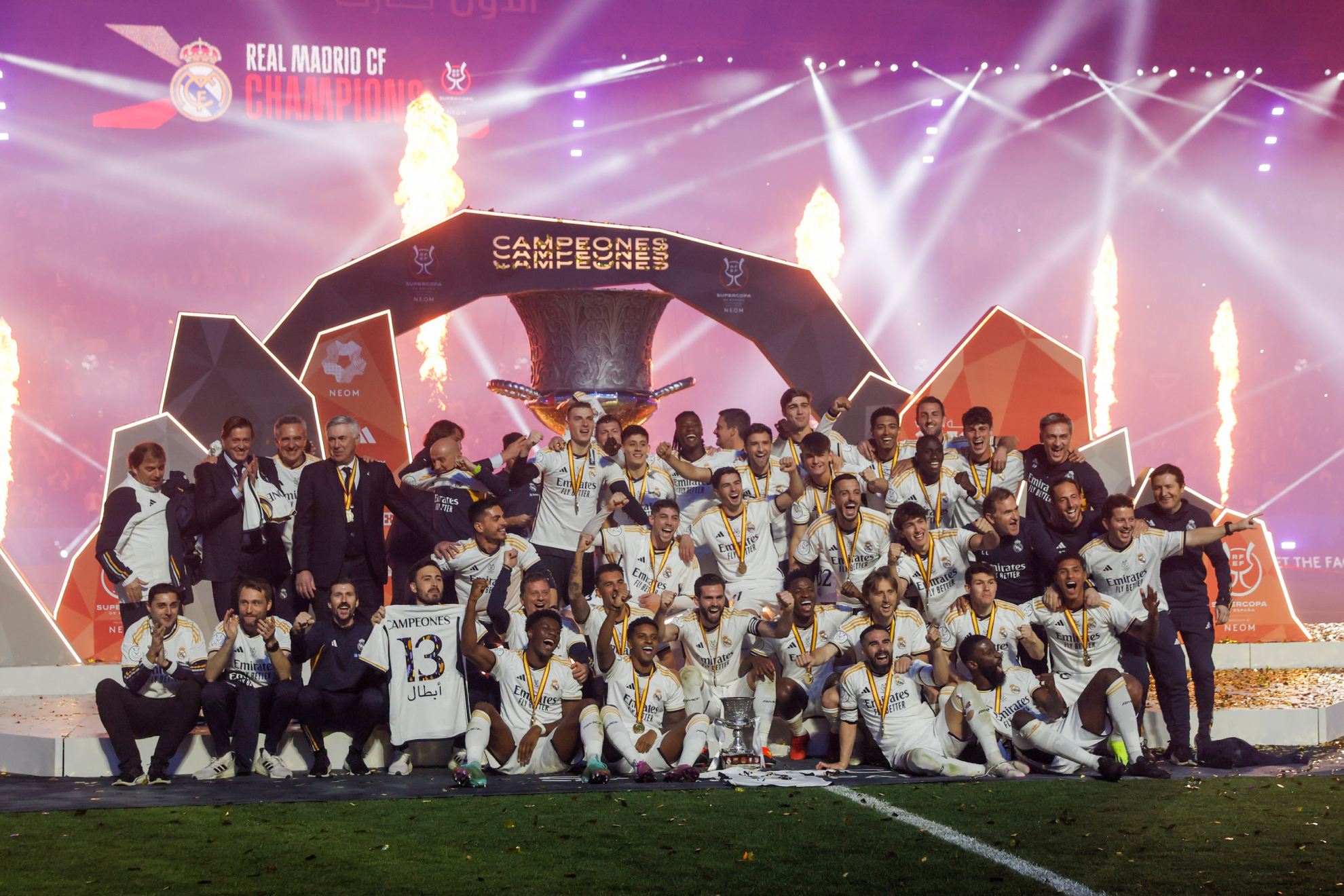 El Real Madrid, �ltimo campe�n de la Supercopa en Saudi en 2024.