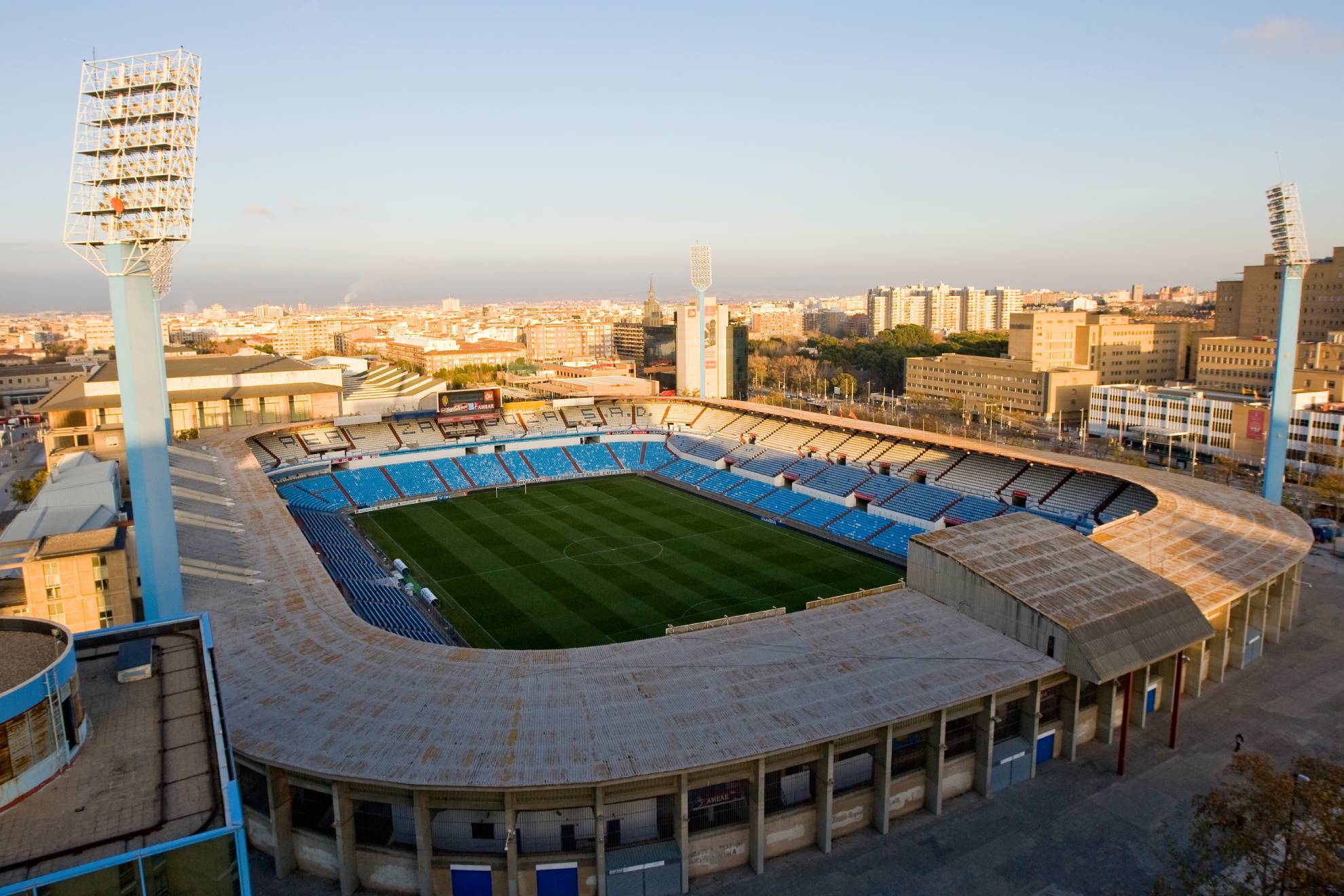 Vista a�rea del estadio del Zaragoza, La Romerada.