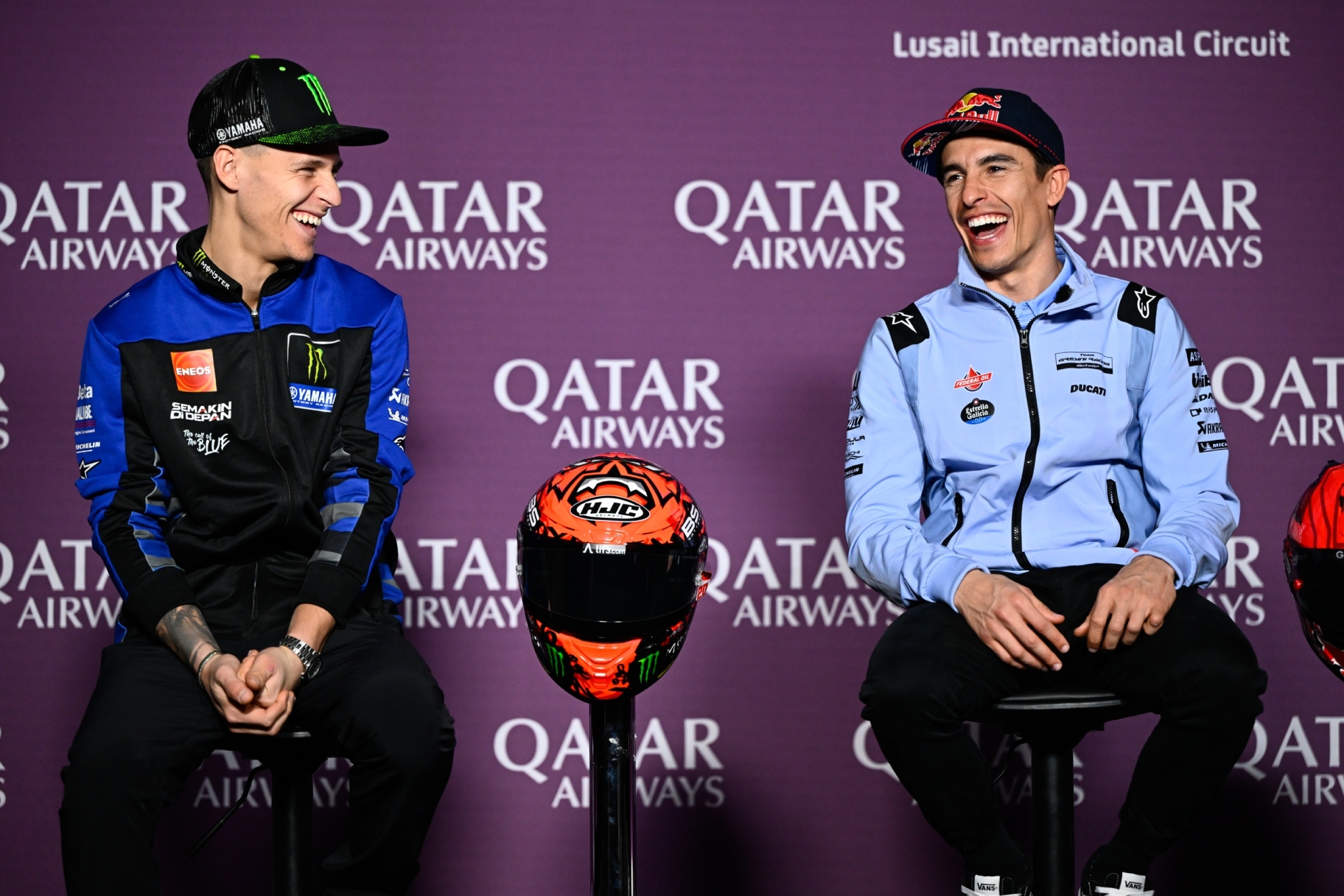 Fabio Quartararo y Marc M�rquez, en Qatar.