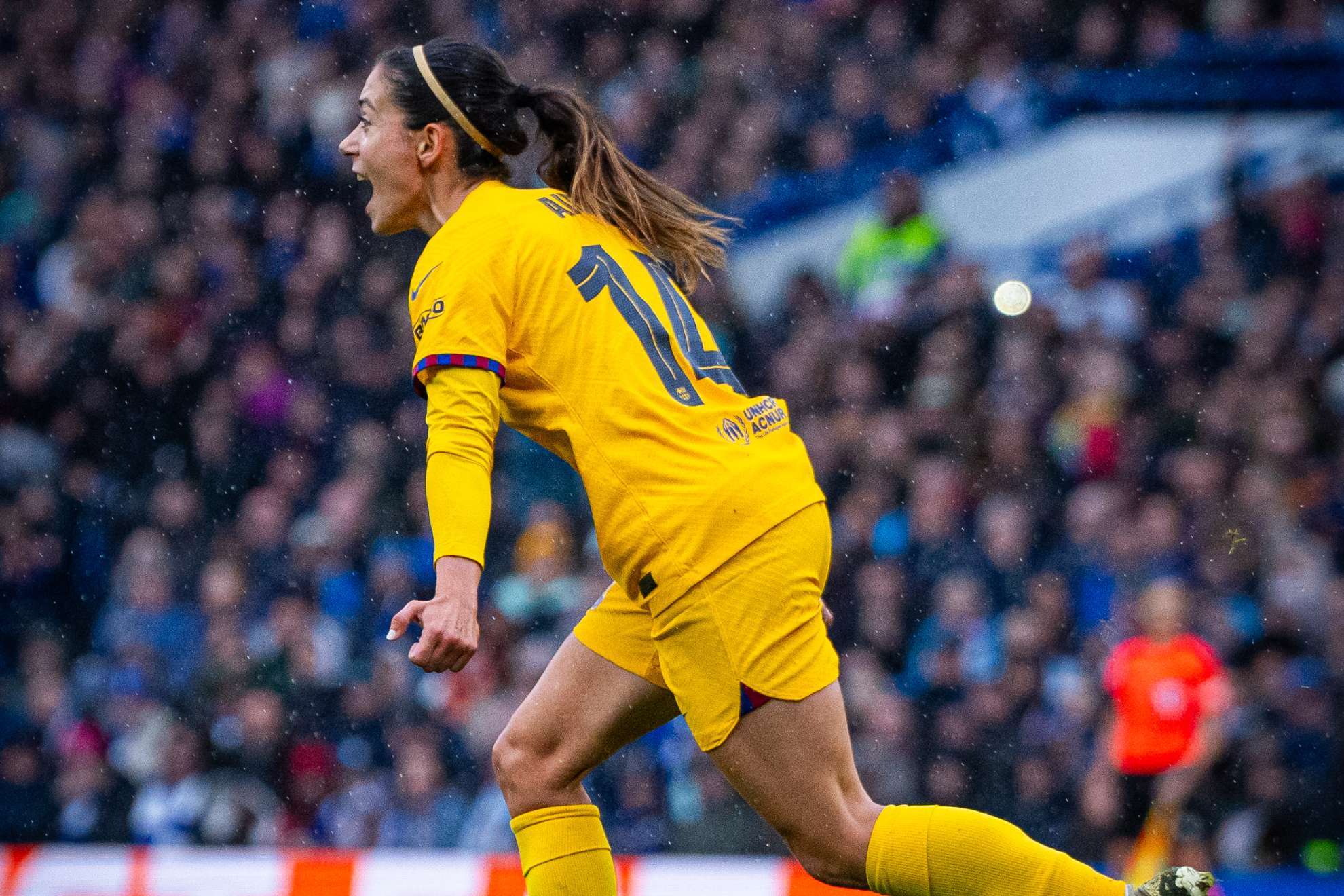 Aiotana Bonmat� celebra el primer gol del Barcelona ante el Chelsea / FC Barcelona