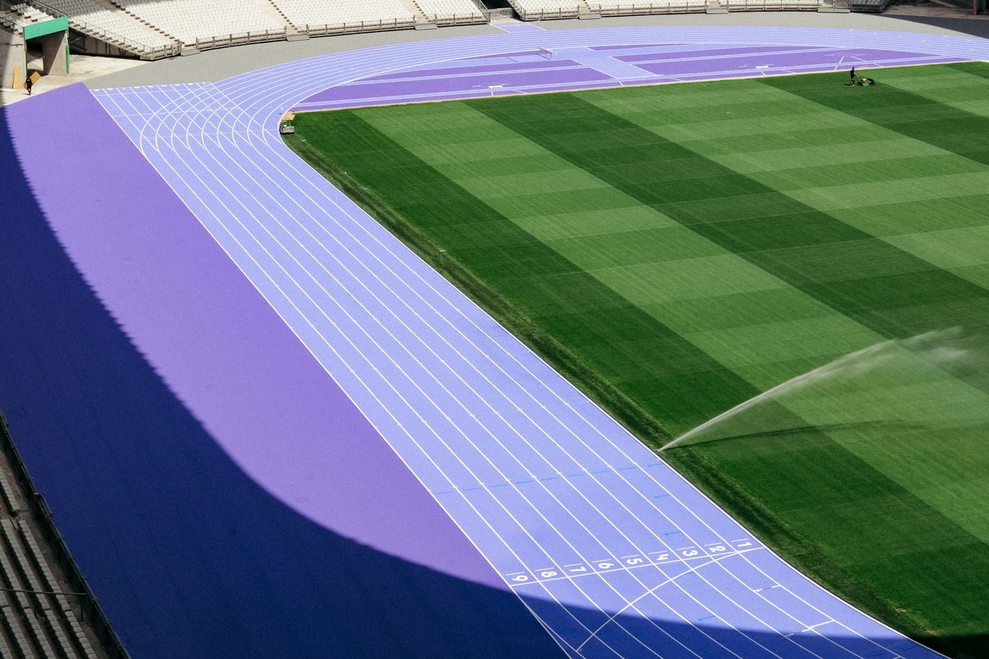 La pista del Estadio de Francia que acoger� el atletismo en los Juegos ser�... �morada!