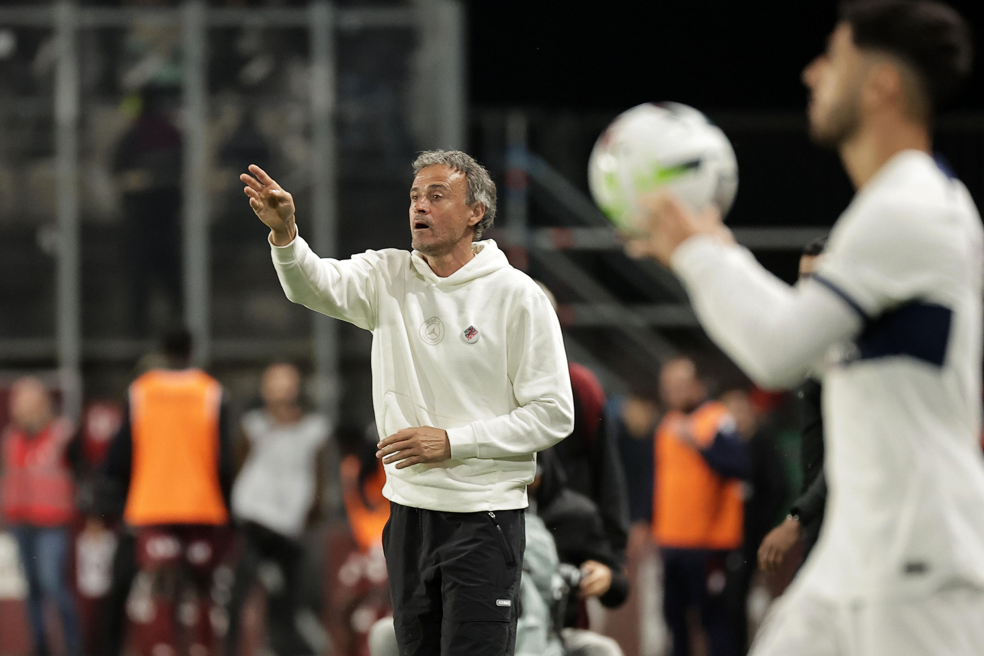 Luis Enrique, en un partido del PSG.