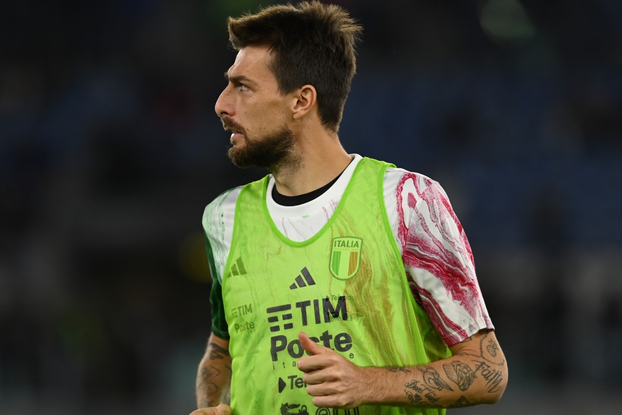 Francesco Acerbi en un entrenamiento con la selecci�n italiana.