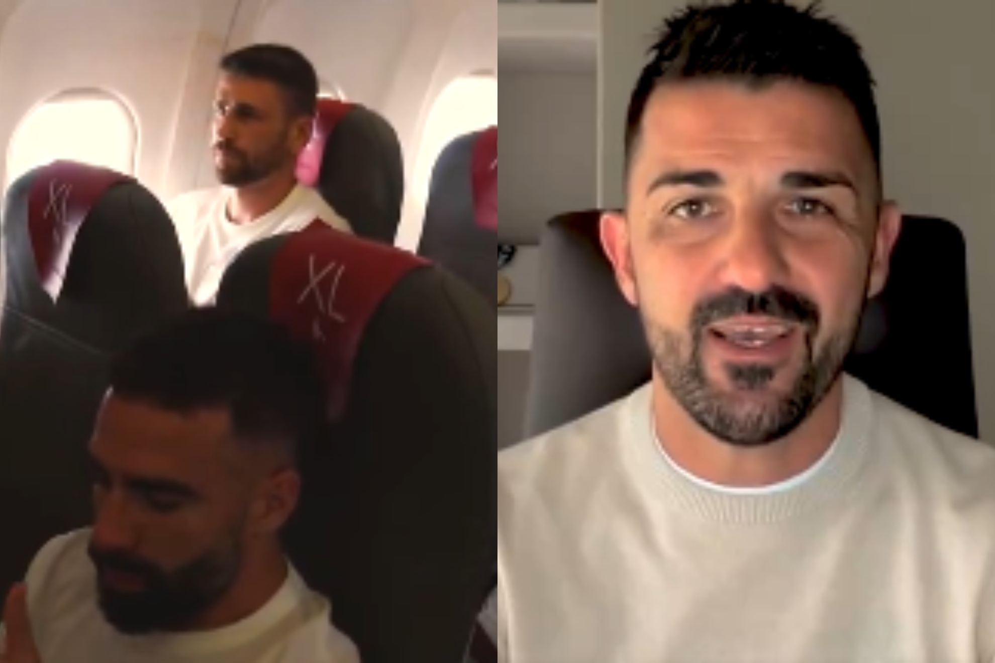 David Villa, presente en el vuelo de la selecci�n de Espa�a rumbo a la Eurocopa