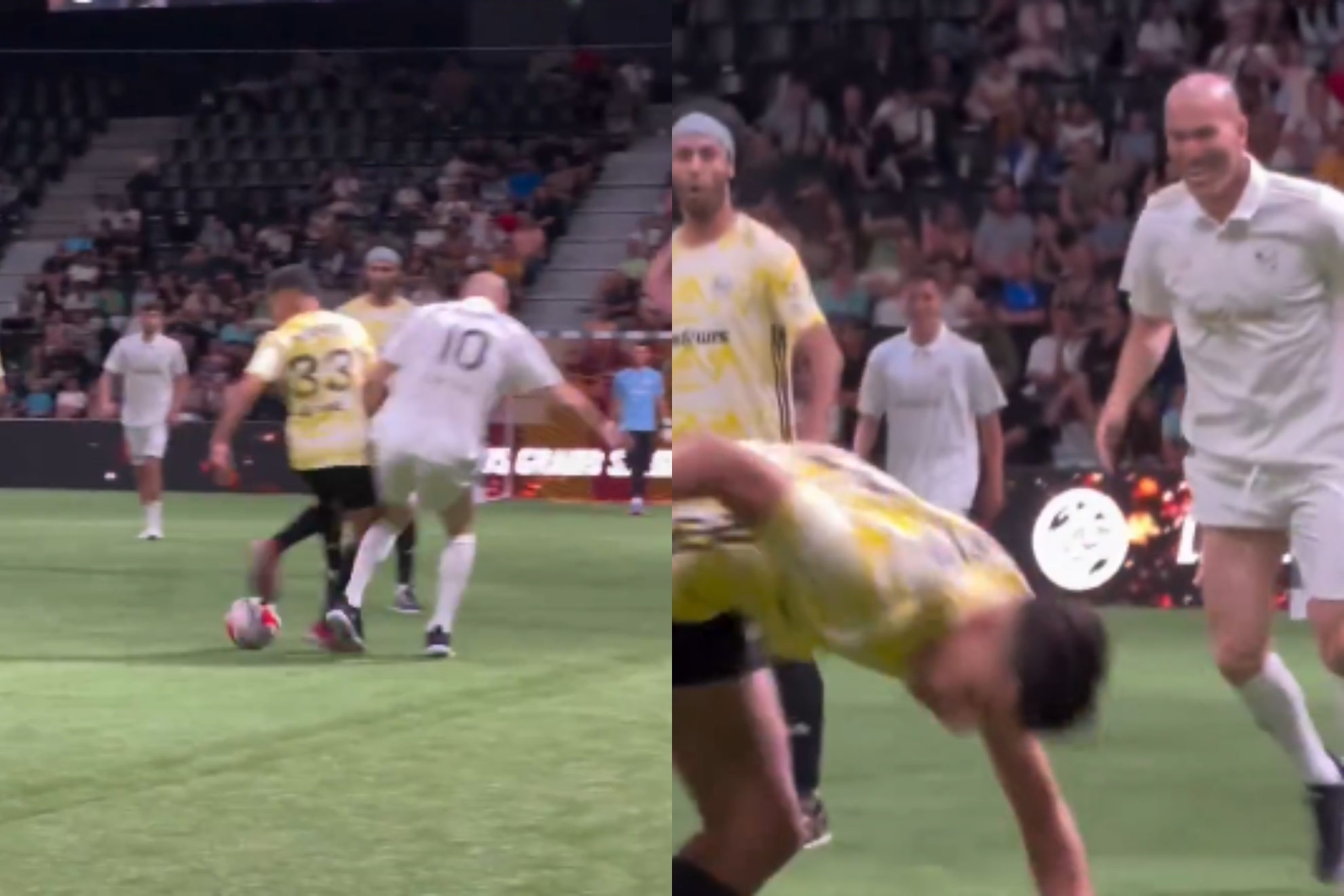 Un freestyler le tira m�tica ruleta de Zidane... �al propio Zidane!