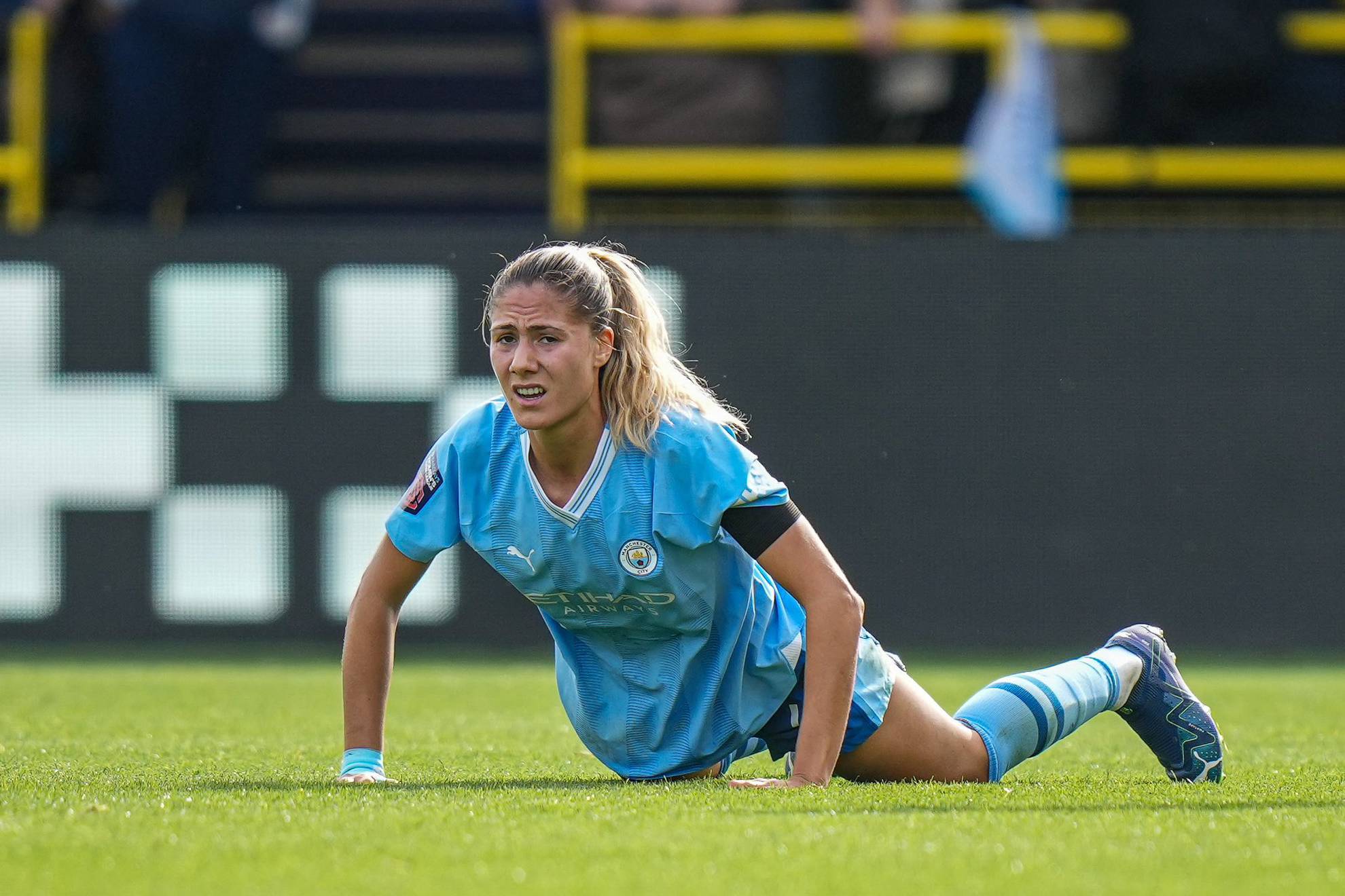 Laia Aleixandri, durante un partido con el Manchester City / Manchester City