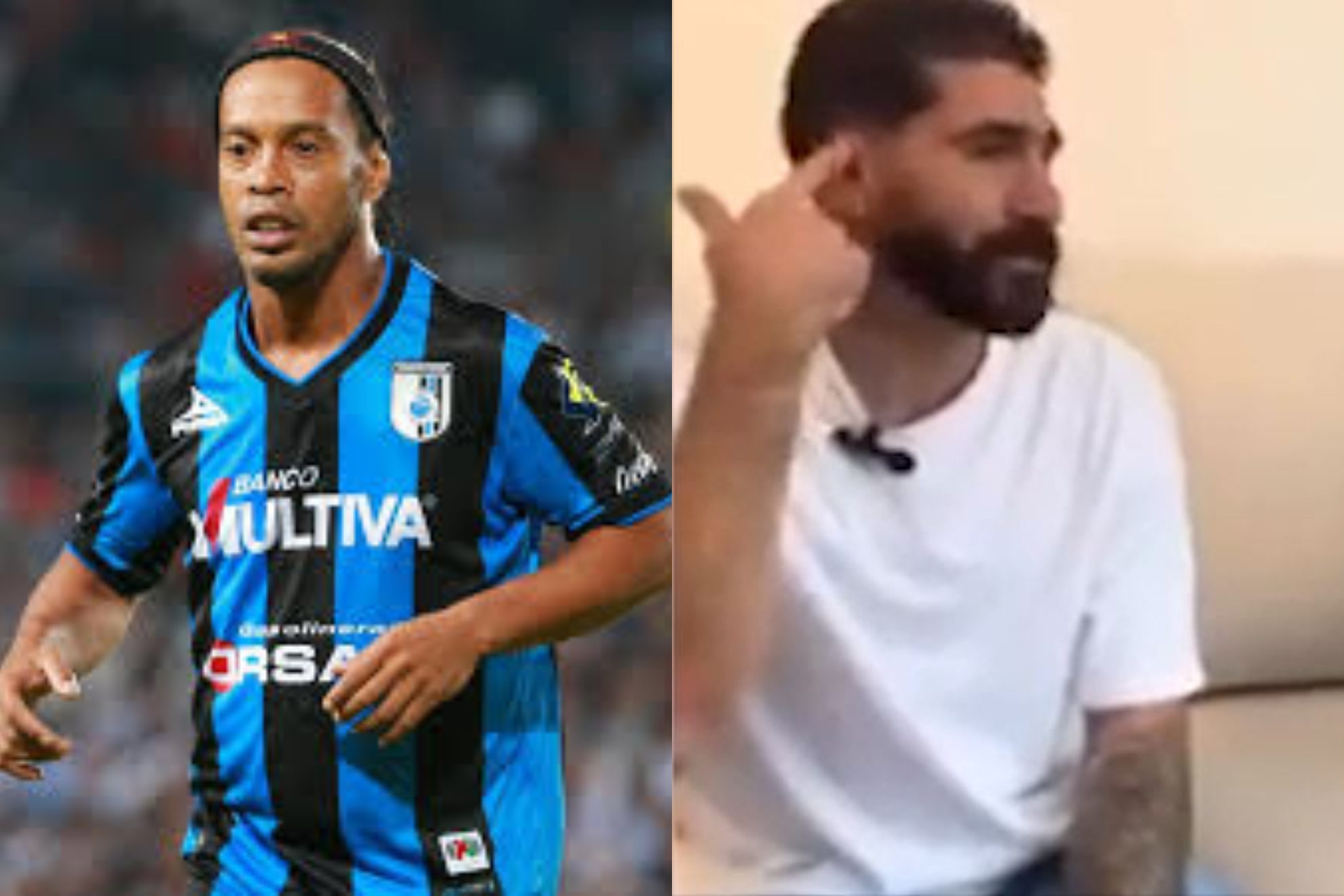 La apuesta de Ronaldinho con un excompa�ero: 500 d�lares si me tapas alg�n tiro libre