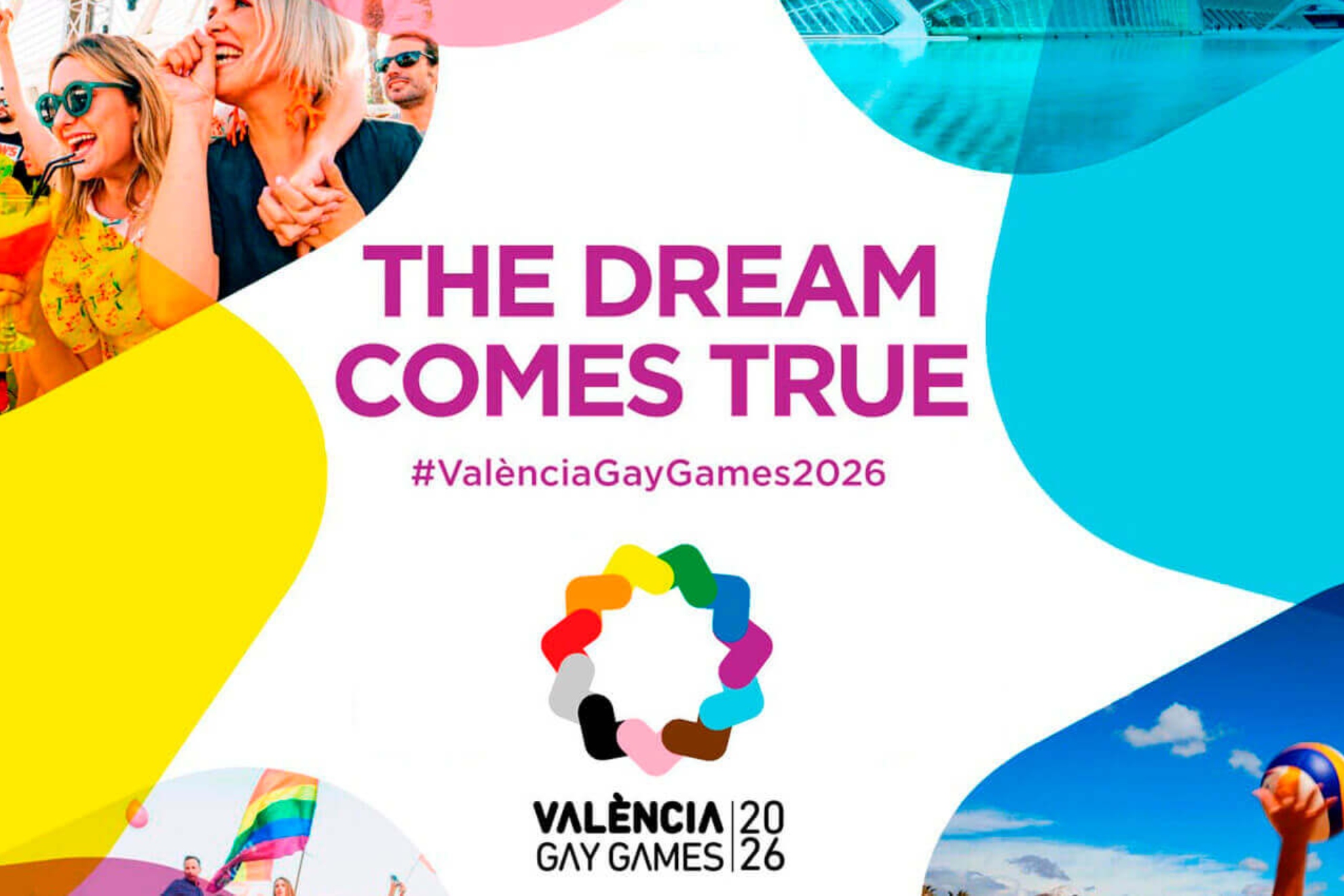 Cartel promocional de los Valencia Gay Games 2026.
