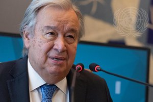 Secretary-General António Guterres speaks in a global call ahead of the Summit of the Future.