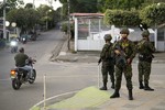 Soldiers patrol Tibu, Colombia following a spate of guerrilla attacks