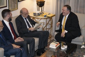 U.S. Secretary of State Michael R. Pompeo meets with the Leader of Lebanon's Druze Community, Walid Jumblatt, in Beirut, Lebanon, on March 22, 2019