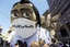 An oversize effigy of a health care professional is seen as hundreds of people march through downtown Los Angeles protesting President Donald Trump's plan to dismantle the Affordable Care Act, his predecessor's signature health care law, Thursday, March 23, 2017.