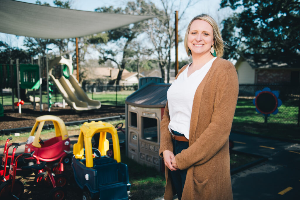 Photo of Kara Huss on a school playground