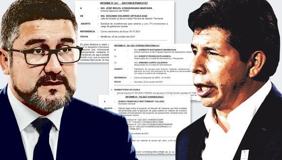 Geiner Alvarado, cuando era titular del Ministerio de Vivienda, firmó el Decreto de Urgencia 102-2021 junto al mandatario Pedro Castillo, y los entonces ministro Pedro Francke y la premier Mirtha Vásquez. Composición: GEC