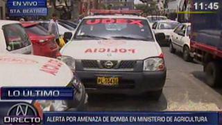 Falsa alarma de bomba en el Minagri fue por presunta granada