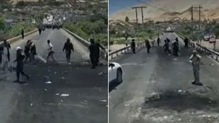 Arequipa: miembros del Ejército y la Policía liberan carretera que permanecía bloqueada