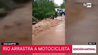 San Martín: hombre es arrastrado junto a su moto por intentar cruzar río
