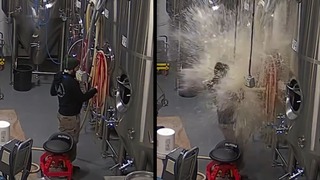 El hombre que salió ‘disparado’ ante la explosión de la válvula de un tanque de cerveza
