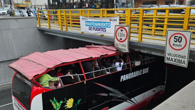 San Isidro: Bus panorámico choca contra el puente Villarán en la Av. Arequipa y deja 4 heridos | VIDEO